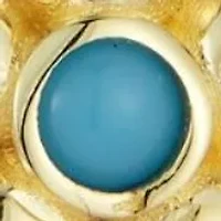 14K Gold Turquoise Flower Pendant Necklace