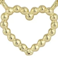 14K Gold Bubble Open Heart Pendant Necklace