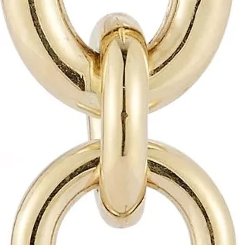 14K Gold Circle Link Drop Earrings