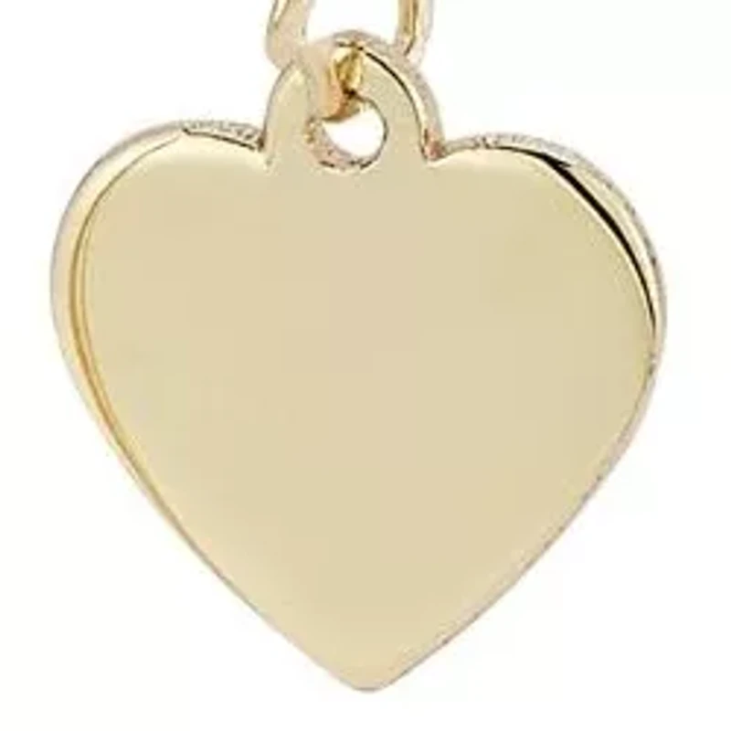 14K Gold Flat Heart Threader Earrings