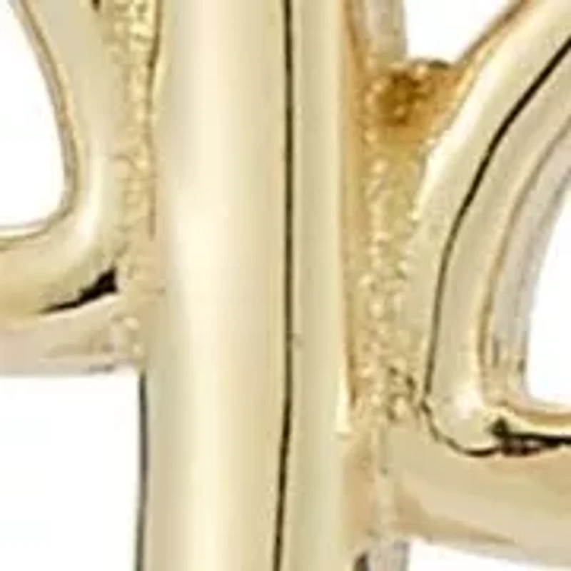 14K Gold Open Leaf Stud Earrings