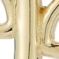 14K Gold Open Leaf Stud Earrings