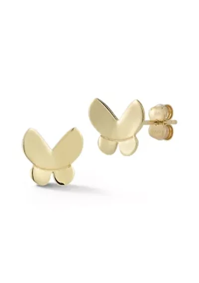 14K Gold Butterfly Stud Earrings