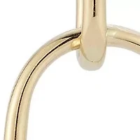 14K Gold Large Rounded Square Oval Drop Earrings