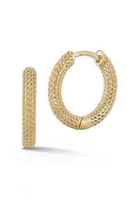 14K Gold Mesh Hoop Earrings