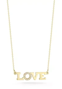 14K Gold Diamond Love Pendant Necklace