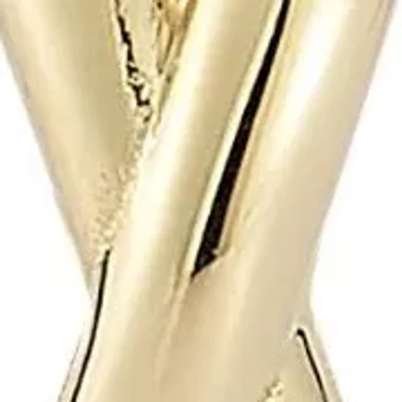 14K Gold Criss Cross Small Hoop Earrings