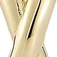 14K Gold Criss Cross Small Hoop Earrings