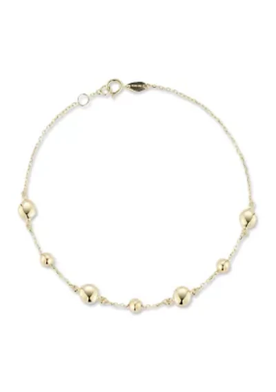 14K Gold Button Station Bracelet