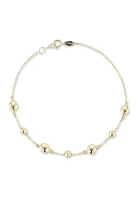 14K Gold Button Station Bracelet