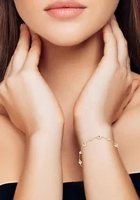 14K Gold Button Station Bracelet