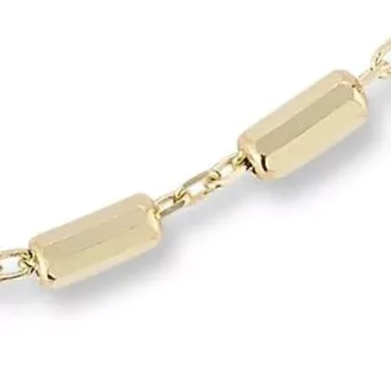 14K Gold Cylinder Chain Bracelet
