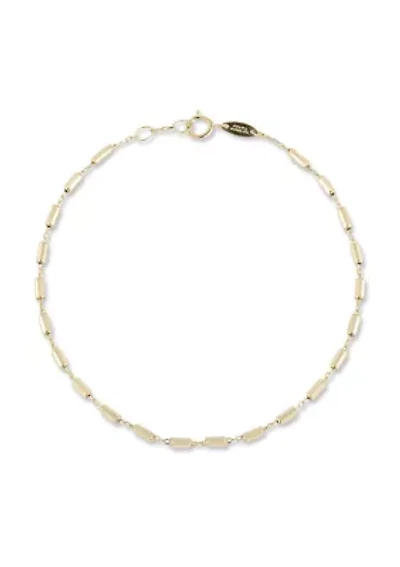 14K Gold Cylinder Chain Bracelet