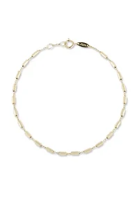 14K Gold Cylinder Chain Bracelet