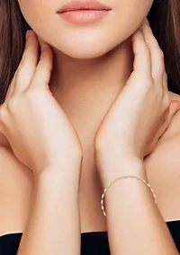 14K Gold Cylinder Chain Bracelet