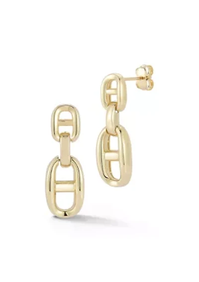 14K Gold Mariner Link Drop Earrings