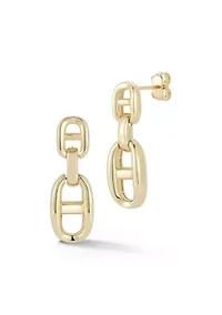 14K Gold Mariner Link Drop Earrings