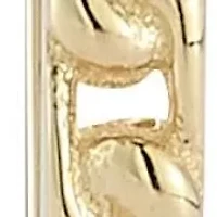 14K Gold Curb Chain Oval Huggie Hoop Earrings