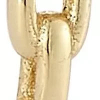 14K Gold Chain Oval Huggie Hoop Earrings