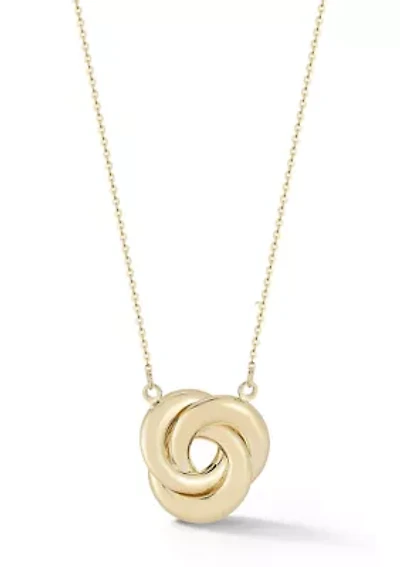 14K Gold Bold Love Knot Pendant Necklace