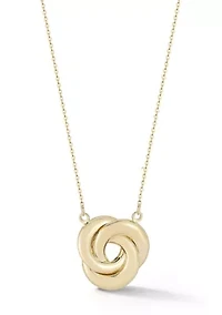 14K Gold Bold Love Knot Pendant Necklace