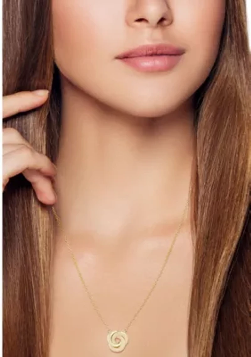 14K Gold Bold Love Knot Pendant Necklace