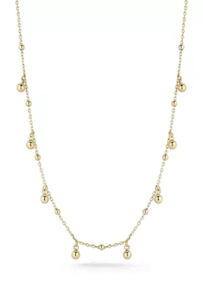 14K Gold Ball Charm Necklace