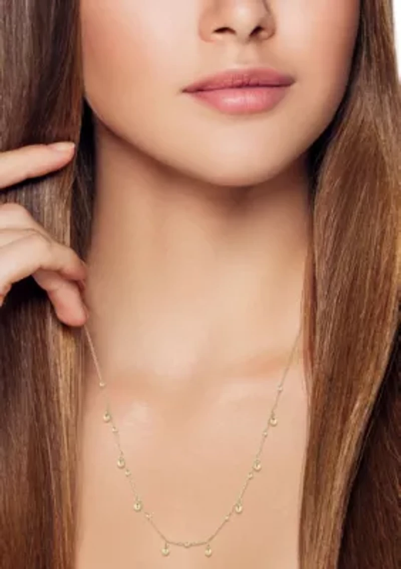 14K Gold Ball Charm Necklace