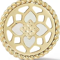 14K Gold Mother of Pearl Toggle Flower Pendant Necklace