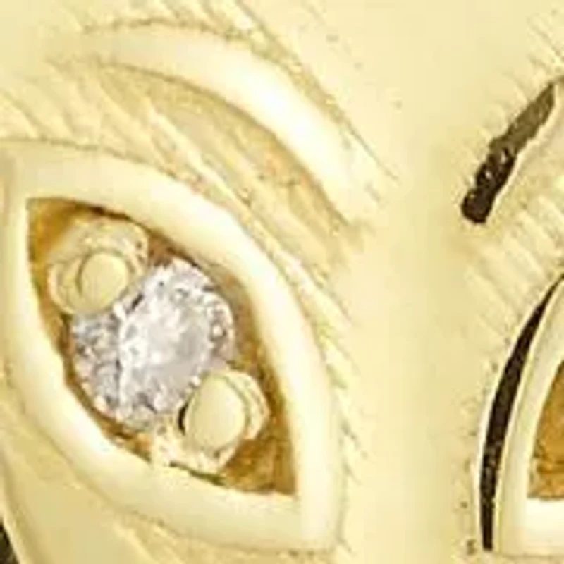 14K Gold Diamond Dainty Alien Pendant Necklace