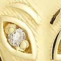 14K Gold Diamond Dainty Alien Pendant Necklace