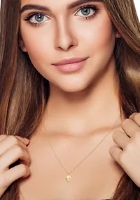 14K Gold Diamond Dainty Alien Pendant Necklace