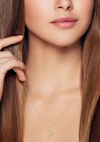 14K Gold Menorah Pendant Necklace, Made in Italy