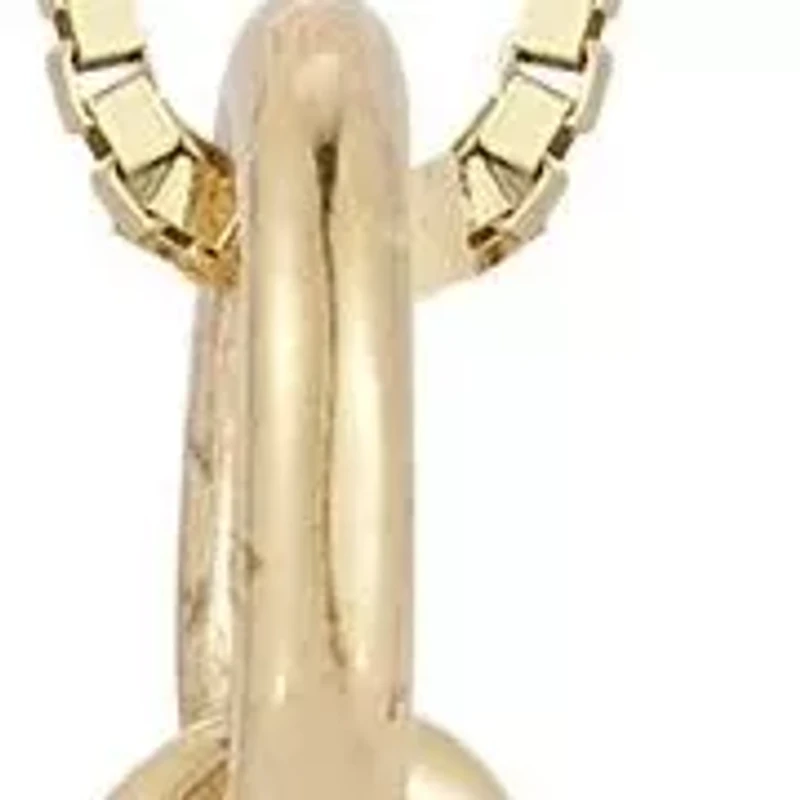 14K Gold Palm Tree Pendant Necklace, Made in Italy