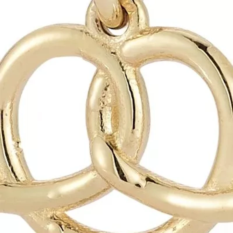 14K Gold Pretzel Pendant Necklace, Made in Italy