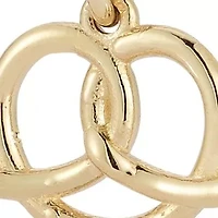 14K Gold Pretzel Pendant Necklace, Made in Italy