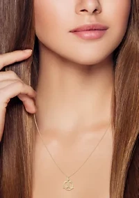 14K Gold Pretzel Pendant Necklace, Made in Italy