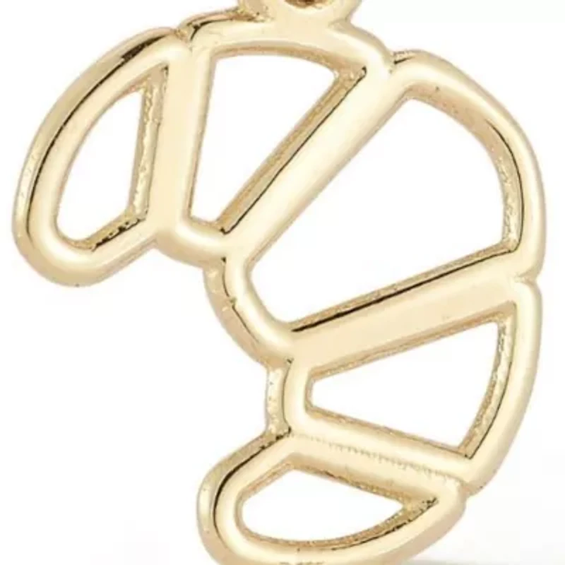 14K Gold Croissant Pendant Necklace, Made in Italy