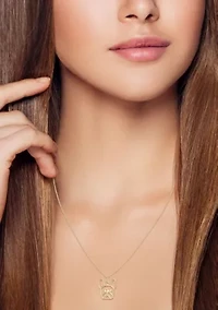 14K Gold Dog Face Pendant Necklace, Made in Italy