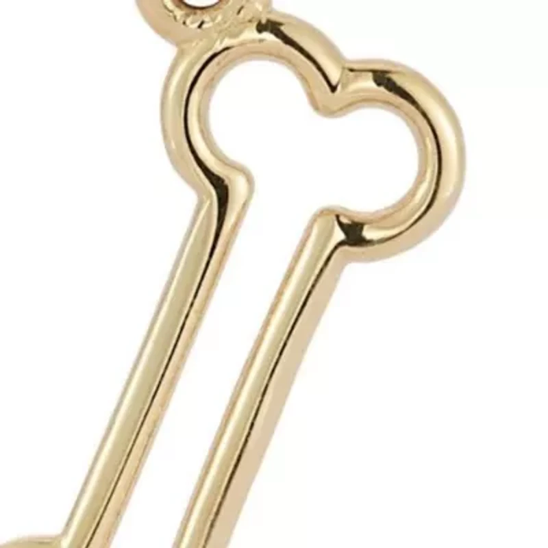 14K Gold Bone Pendant Necklace, Made in Italy