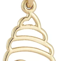 14K Gold Seashell Pendant Necklace, Made in Italy