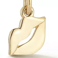 14K Gold Mini Lips Pendant Necklace, Made in Italy