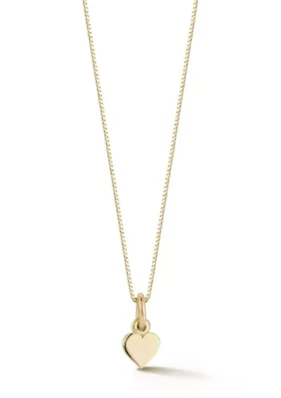 14K Gold Mini Heart Pendant Necklace, Made in Italy