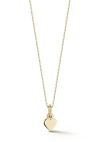 14K Gold Mini Heart Pendant Necklace, Made in Italy