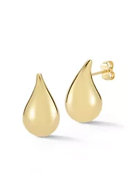 14K Gold Bold Teardrop Stud Earrings