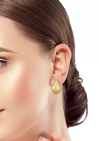 14K Gold Bold Teardrop Stud Earrings