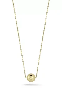 14K Gold Ball Pendant Necklace