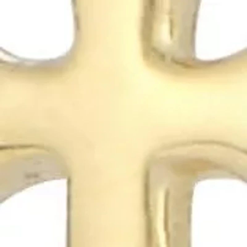 14K Gold Pointed Cross Stud Earrings