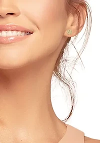 14K Gold Cherub Stud Earrings