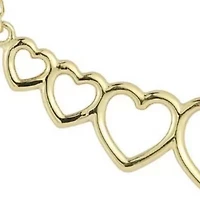 14K Gold Graduated Open Heart Bar Necklace